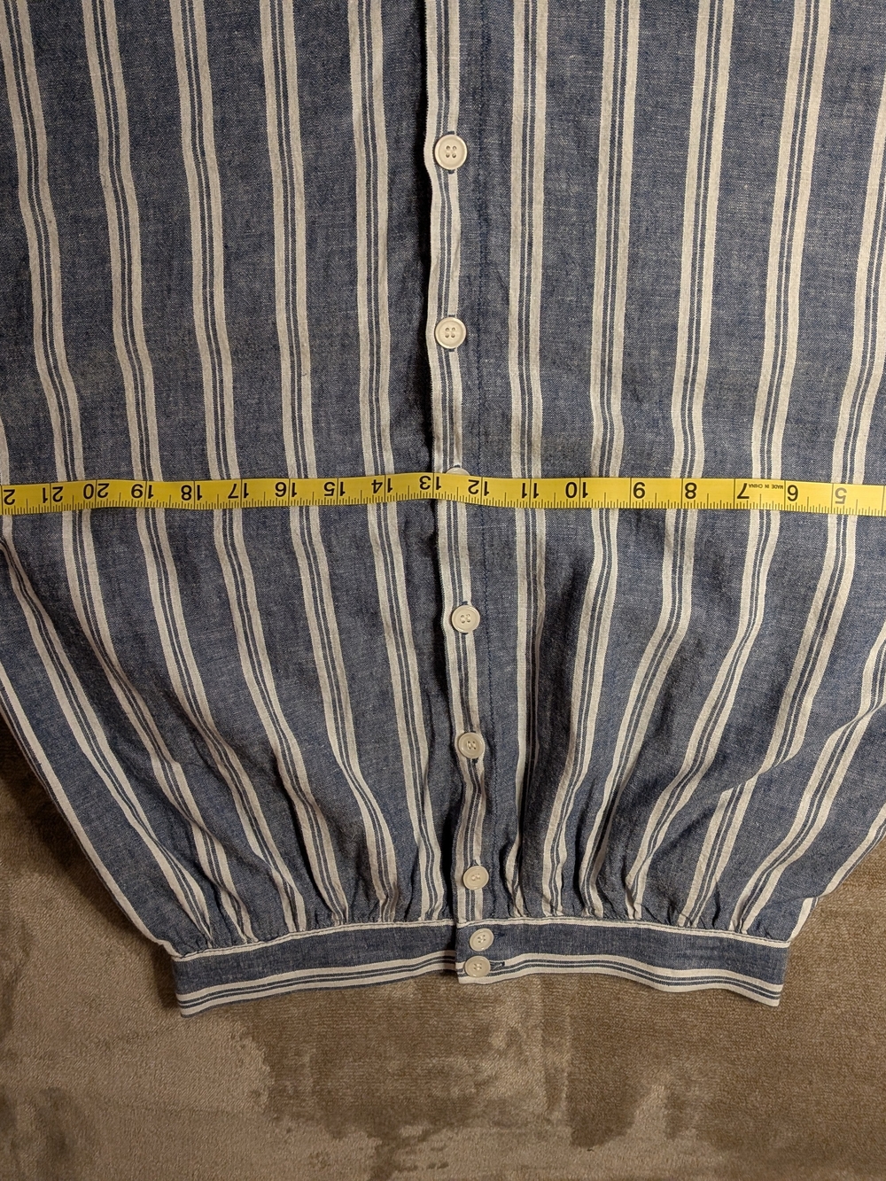 Max Studio Linen Cotton Striped Button Front Midi Skirt Size M - Picture 8 of 9